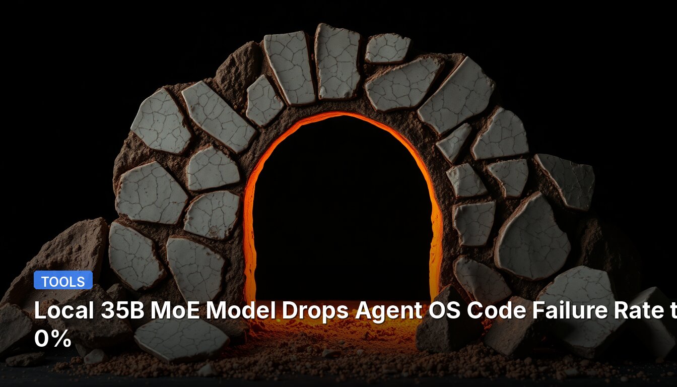 Local 35B MoE Model Drops Agent OS Code Failure Rate to 0%
