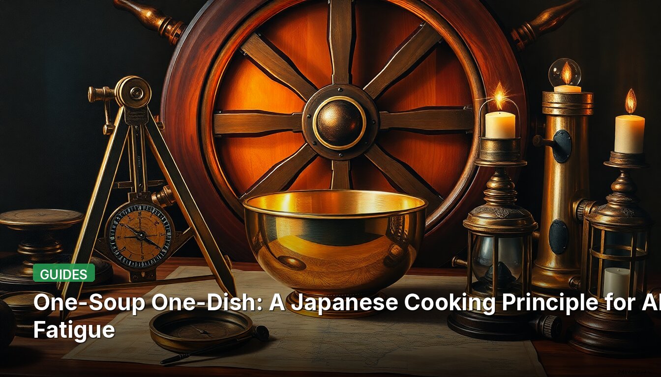 One-Soup One-Dish: A Japanese Cooking Principle for AI Fatigue