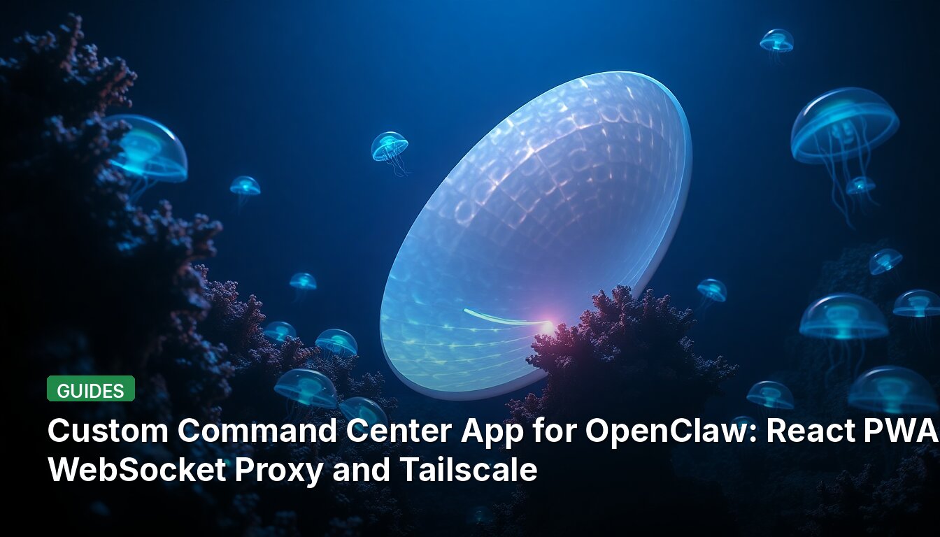 Custom Command Center App for OpenClaw: React PWA with WebSocket Proxy and Tailscale