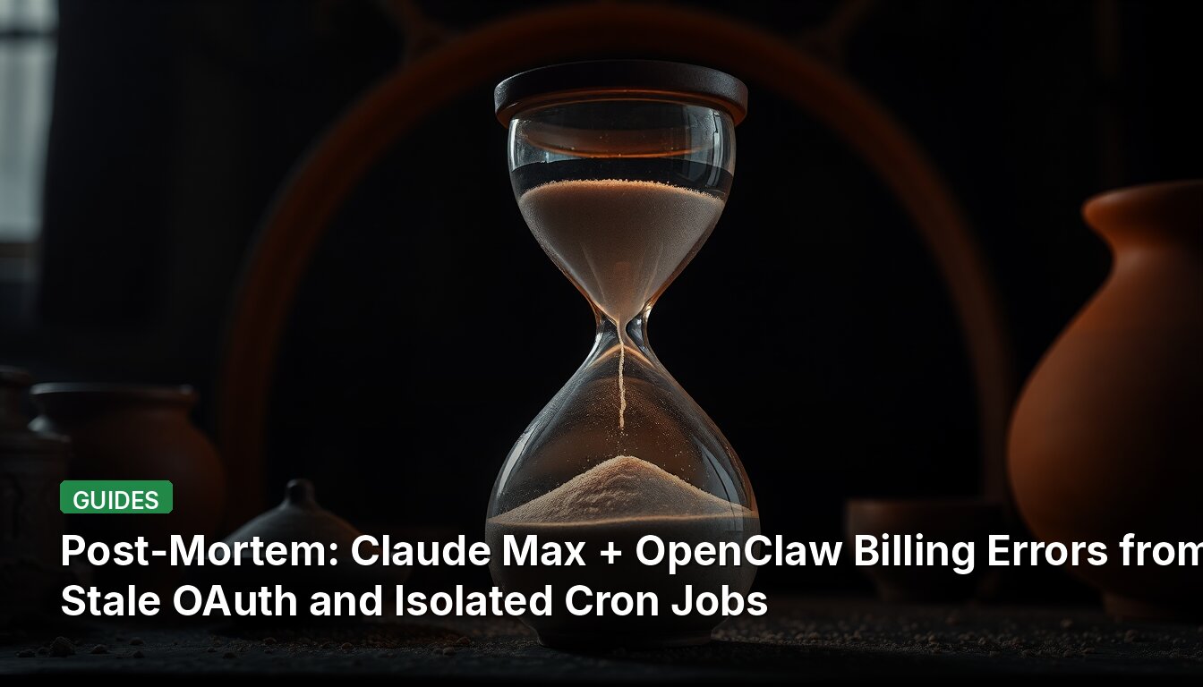 Post-Mortem: Claude Max + OpenClaw Billing Errors from Stale OAuth and Isolated Cron Jobs