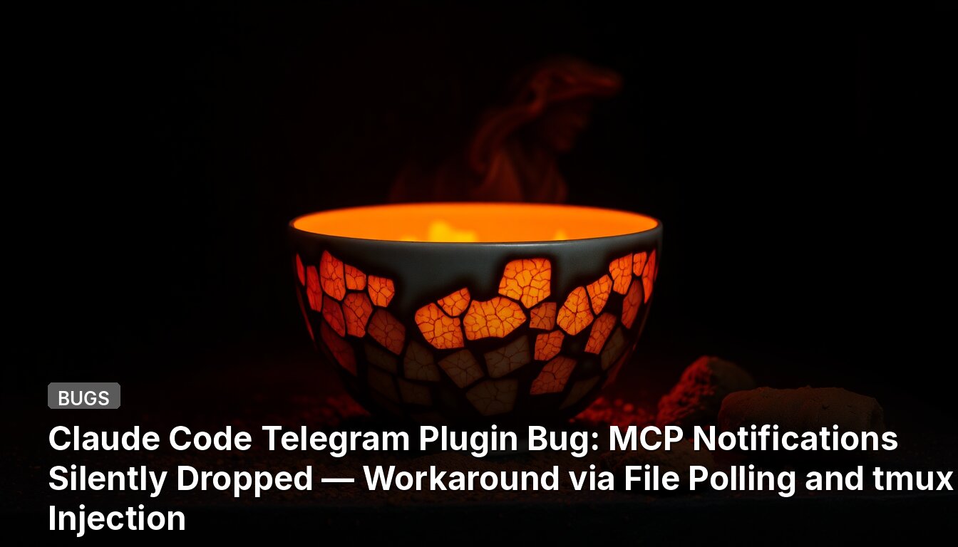 Claude Code Telegram Plugin Bug: MCP Notifications Silently Dropped — Workaround via File Polling and tmux Injection