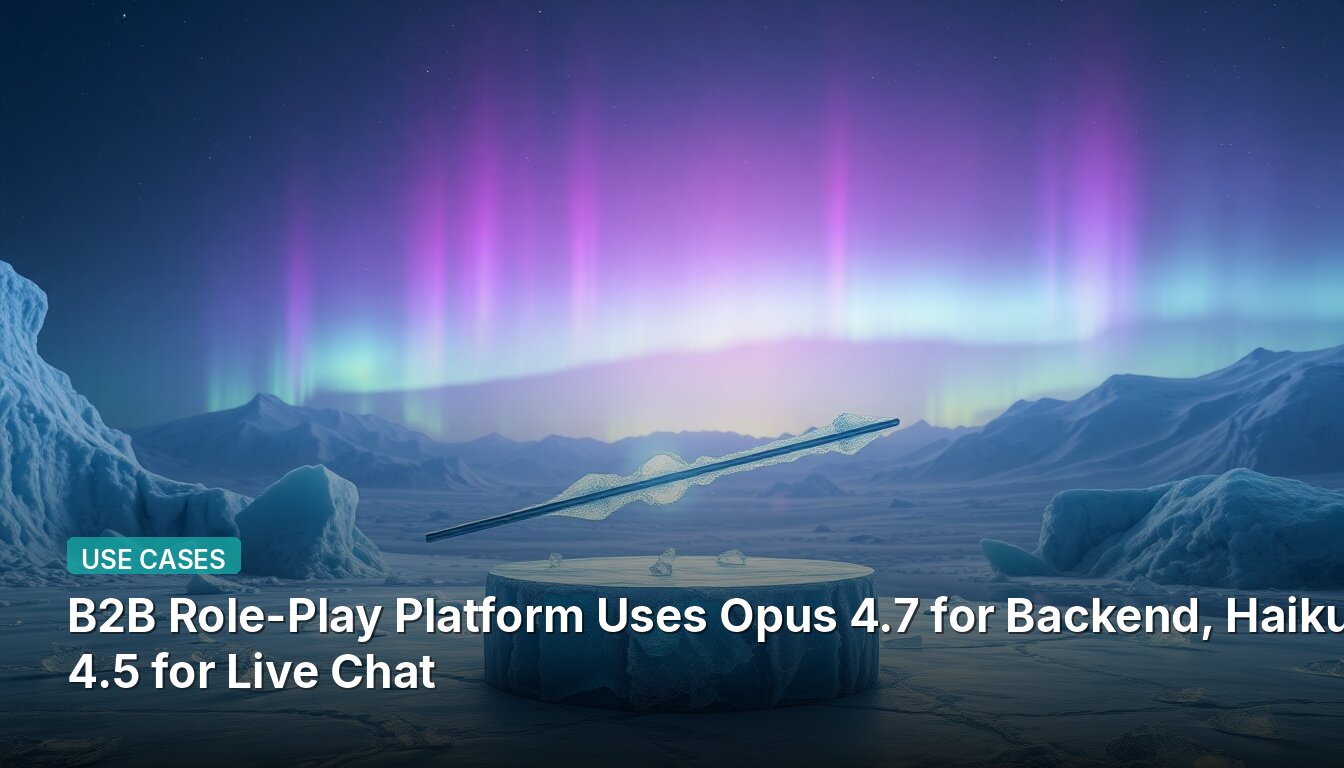 B2B Role-Play Platform Uses Opus 4.7 for Backend, Haiku 4.5 for Live Chat