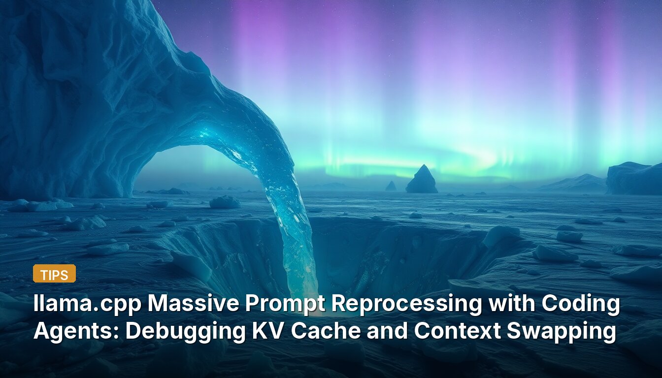 llama.cpp Massive Prompt Reprocessing with Coding Agents: Debugging KV Cache and Context Swapping