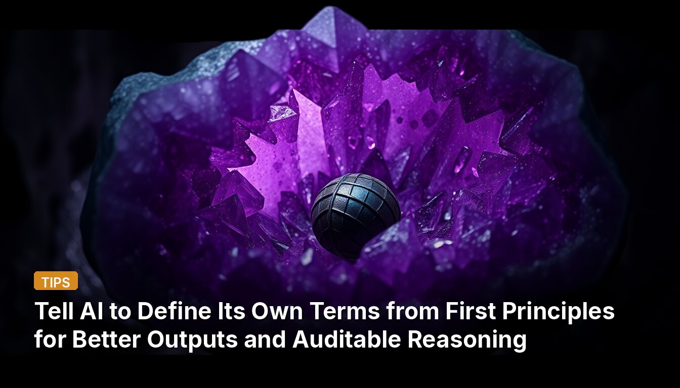 Tell AI to Define Its Own Terms from First Principles for Better Outputs and Auditable Reasoning