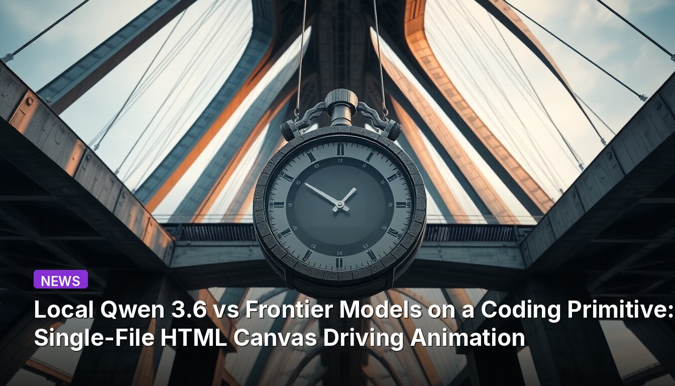 Local Qwen 3.6 vs Frontier Models on a Coding Primitive: Single-File HTML Canvas Driving Animation