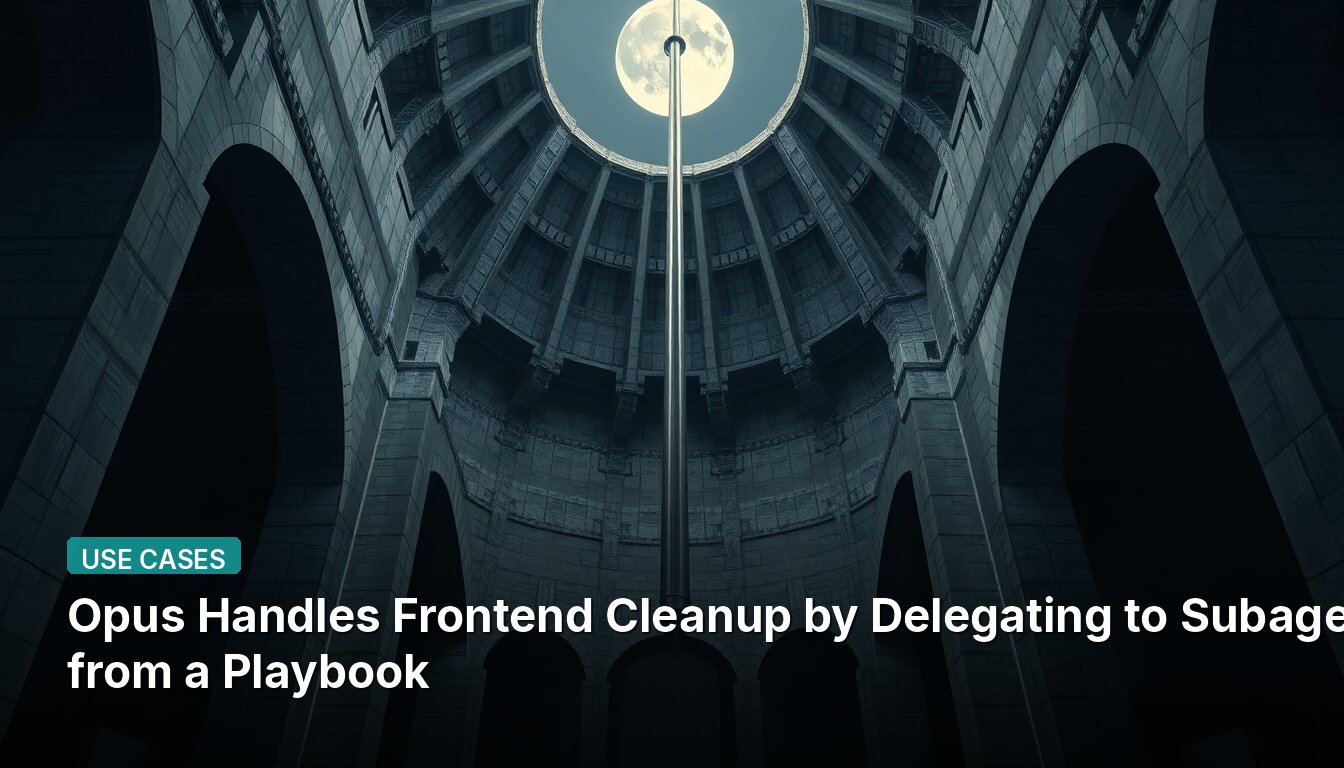 Opus Handles Frontend Cleanup by Delegating to Subagents from a Playbook