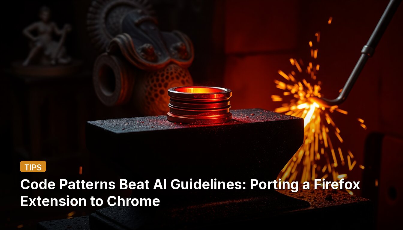 Code Patterns Beat AI Guidelines: Porting a Firefox Extension to Chrome