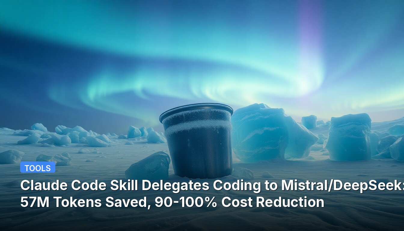 Claude Code Skill Delegates Coding to Mistral/DeepSeek: 57M Tokens Saved, 90-100% Cost Reduction