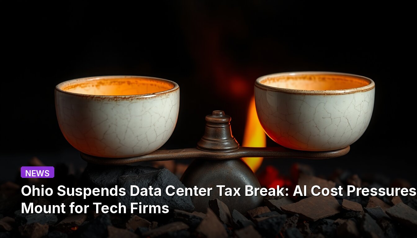 Ohio Suspends Data Center Tax Break: AI Cost Pressures Mount for Tech Firms