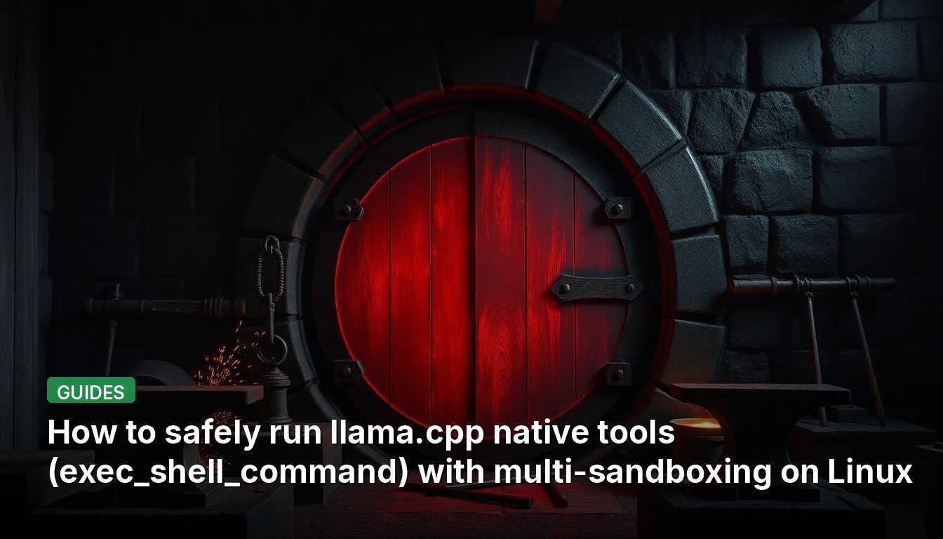 How to safely run llama.cpp native tools (exec_shell_command) with multi-sandboxing on Linux