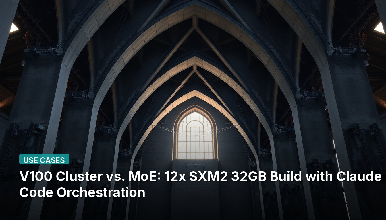 V100 Cluster vs. MoE: 12x SXM2 32GB Build with Claude Code Orchestration