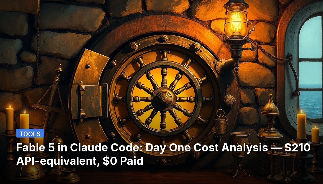 Fable 5 in Claude Code: Day One Cost Analysis — $210 API-equivalent, $0 Paid