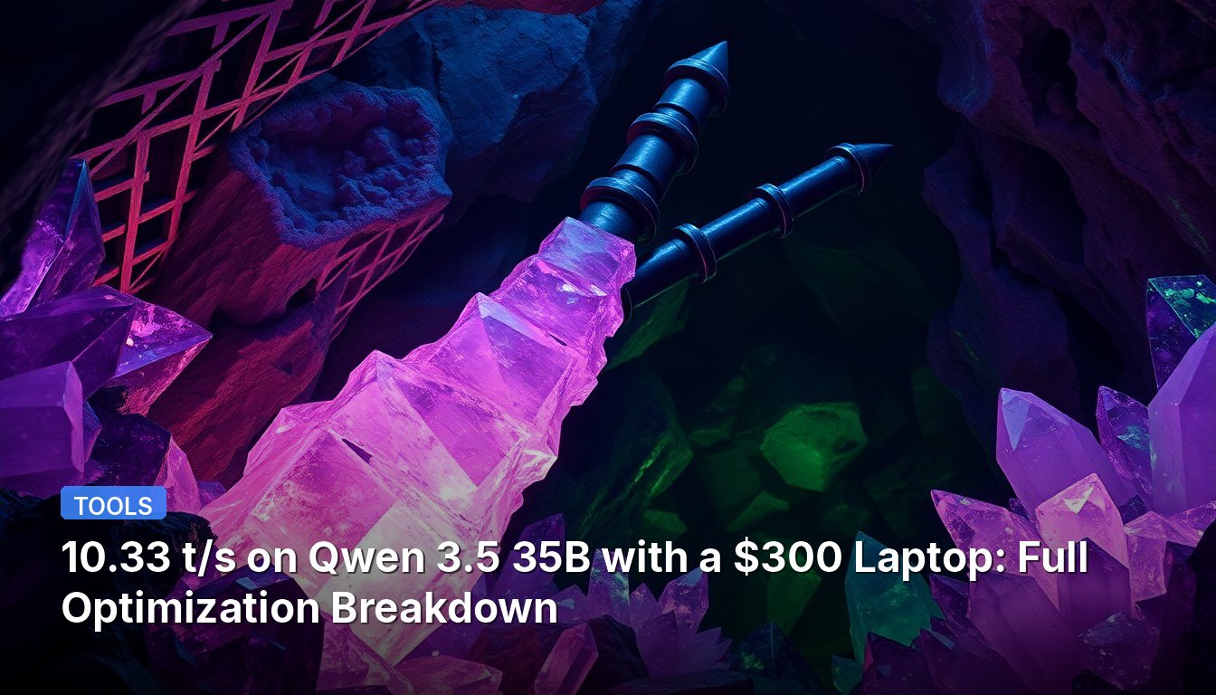 10.33 t/s on Qwen 3.5 35B with a $300 Laptop: Full Optimization Breakdown
