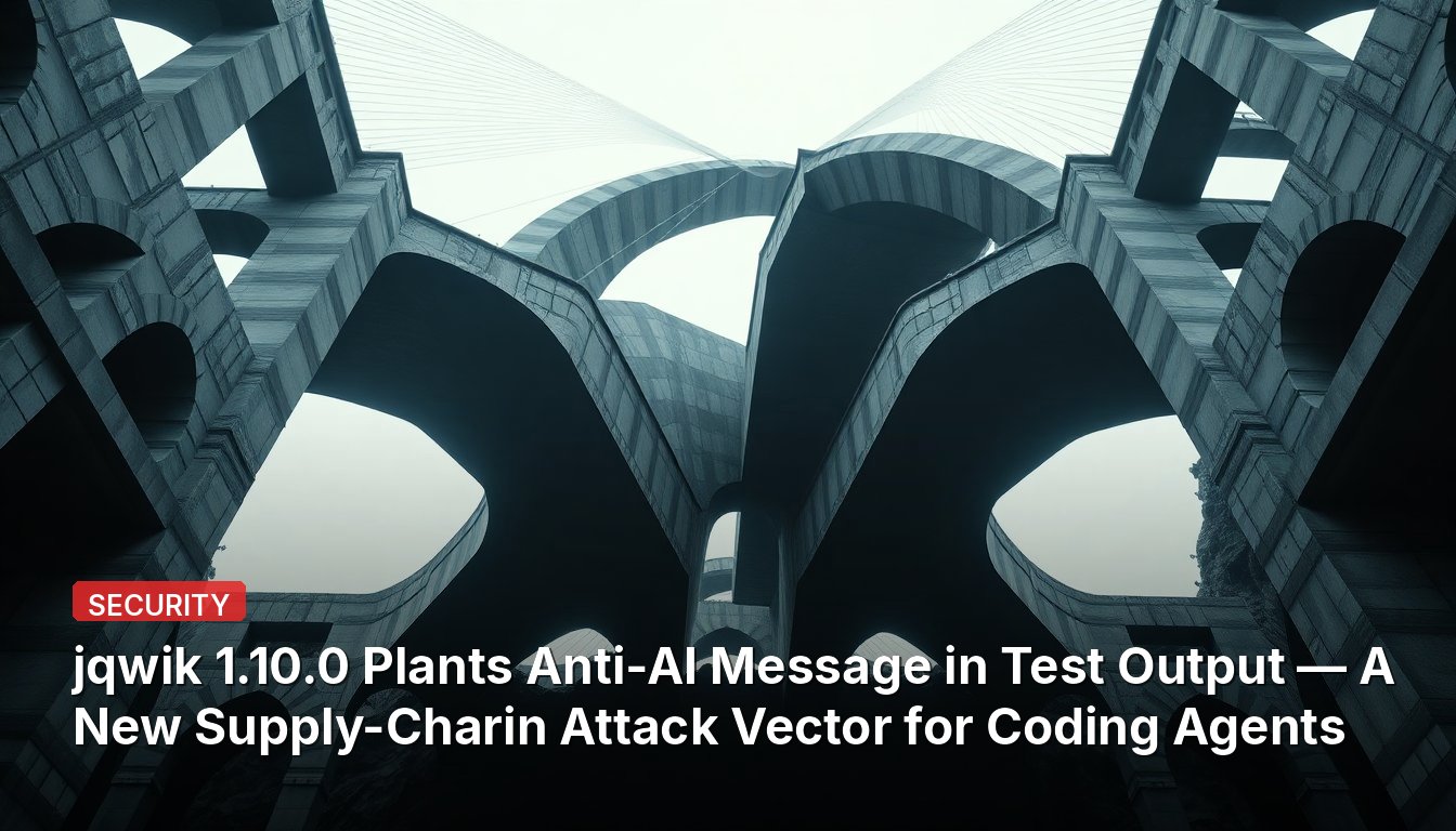 jqwik 1.10.0 Plants Anti-AI Message in Test Output — A New Supply-Charin Attack Vector for Coding Agents