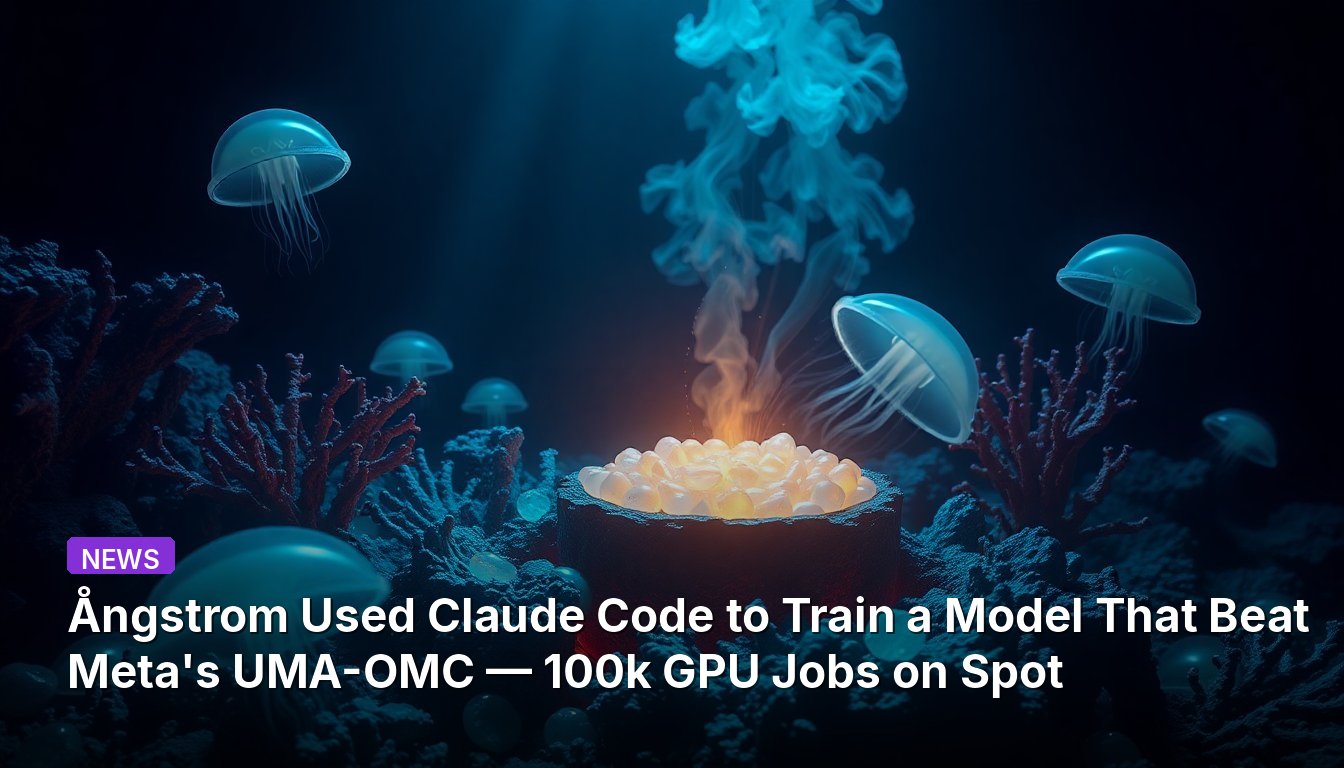 Ångstrom Used Claude Code to Train a Model That Beat Meta's UMA-OMC — 100k GPU Jobs on Spot