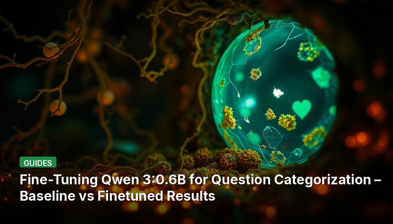 Fine-Tuning Qwen 3:0.6B for Question Categorization – Baseline vs Finetuned Results