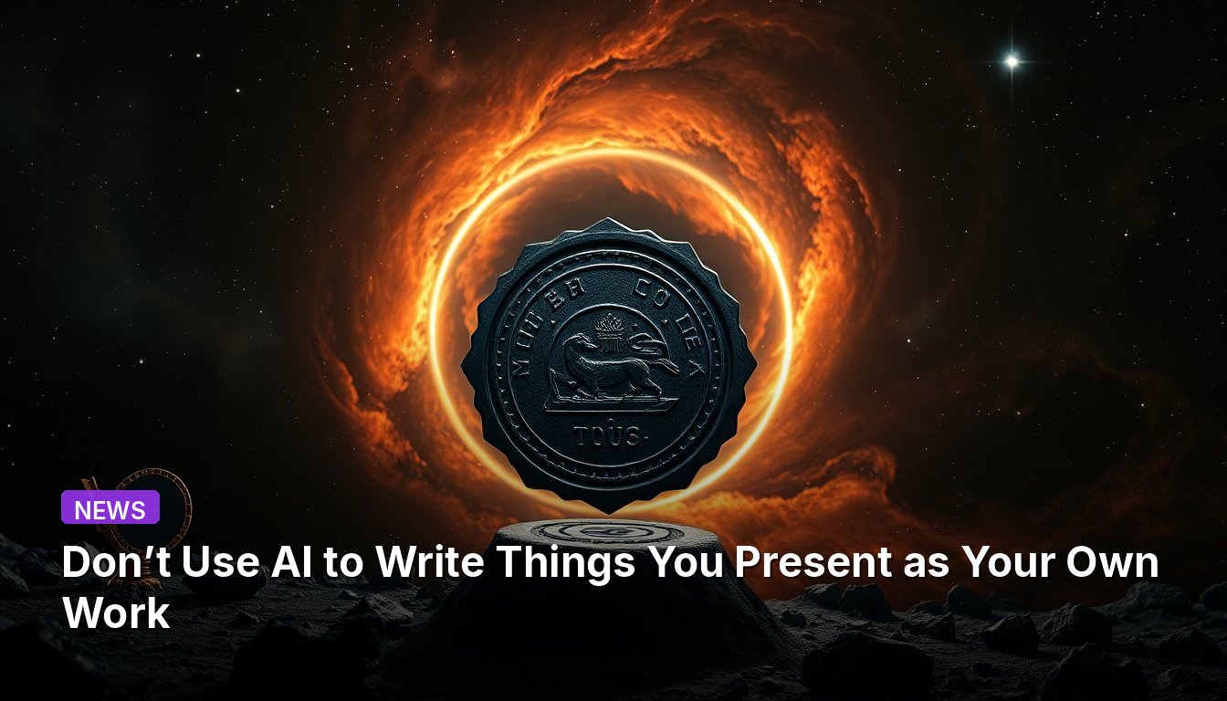 Don’t Use AI to Write Things You Present as Your Own Work