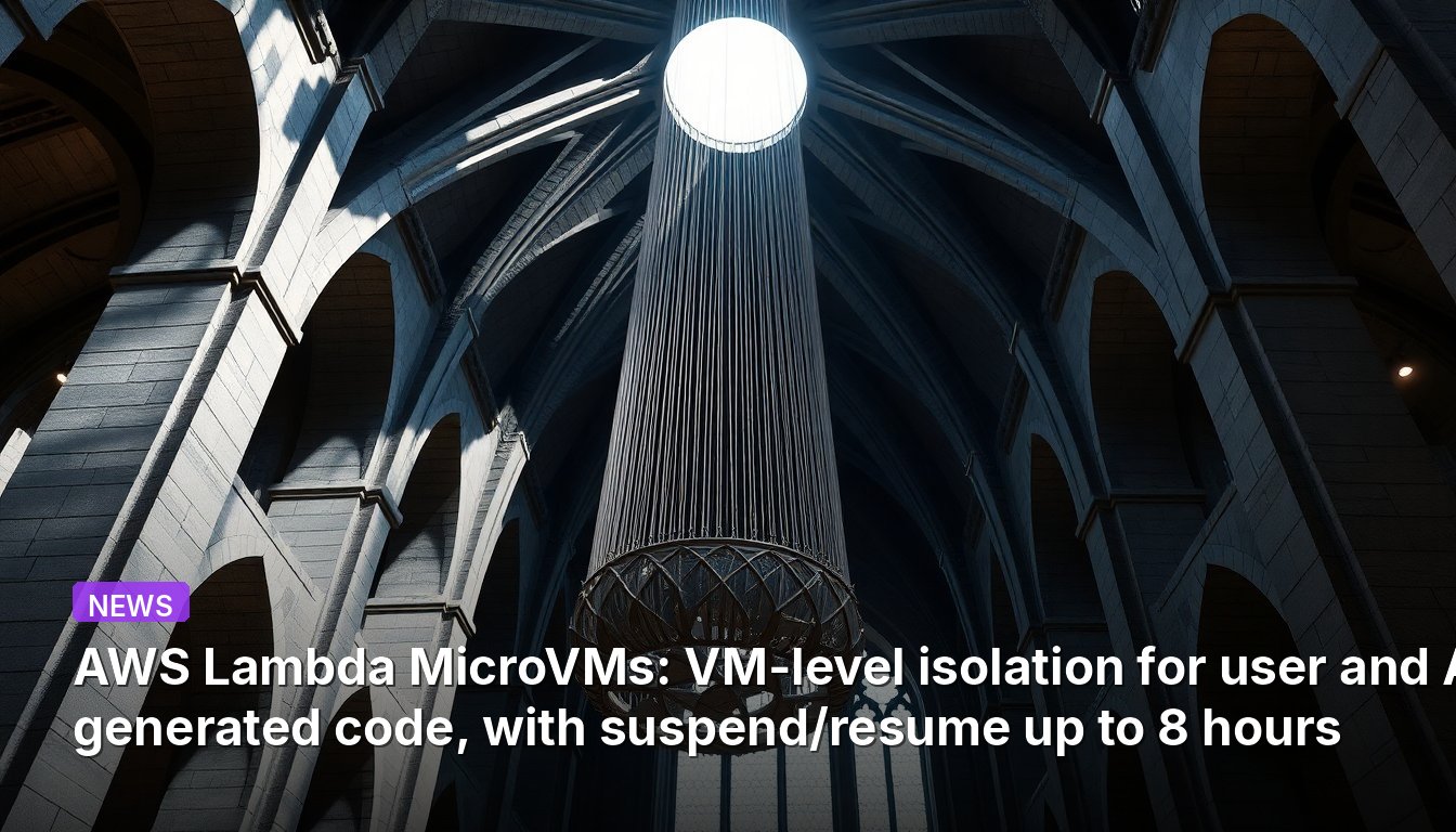 AWS Lambda MicroVMs: VM-level isolation for user and AI-generated code, with suspend/resume up to 8 hours
