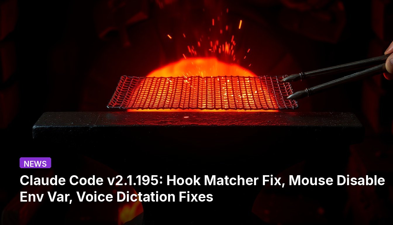 Claude Code v2.1.195: Hook Matcher Fix, Mouse Disable Env Var, Voice Dictation Fixes