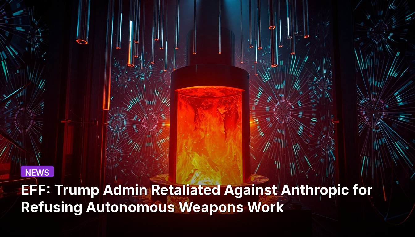 EFF: Trump Admin Retaliated Against Anthropic for Refusing Autonomous Weapons Work