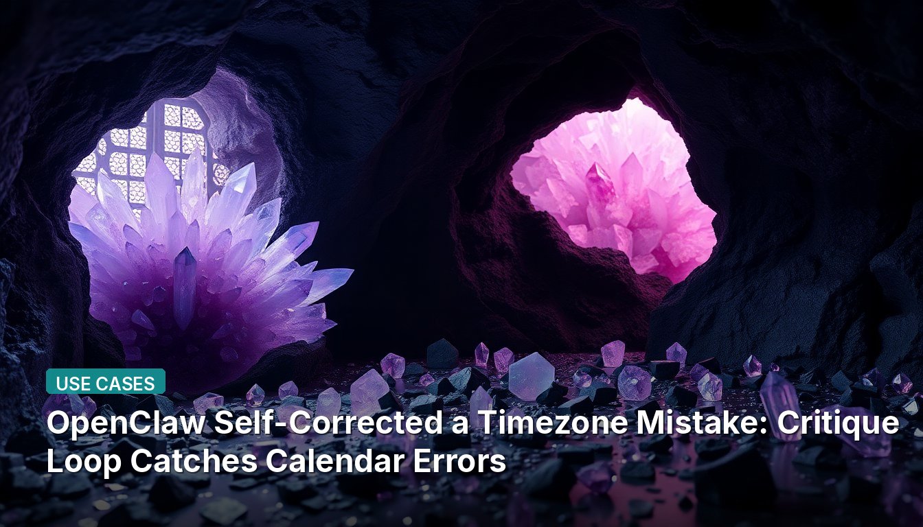 OpenClaw Self-Corrected a Timezone Mistake: Critique Loop Catches Calendar Errors