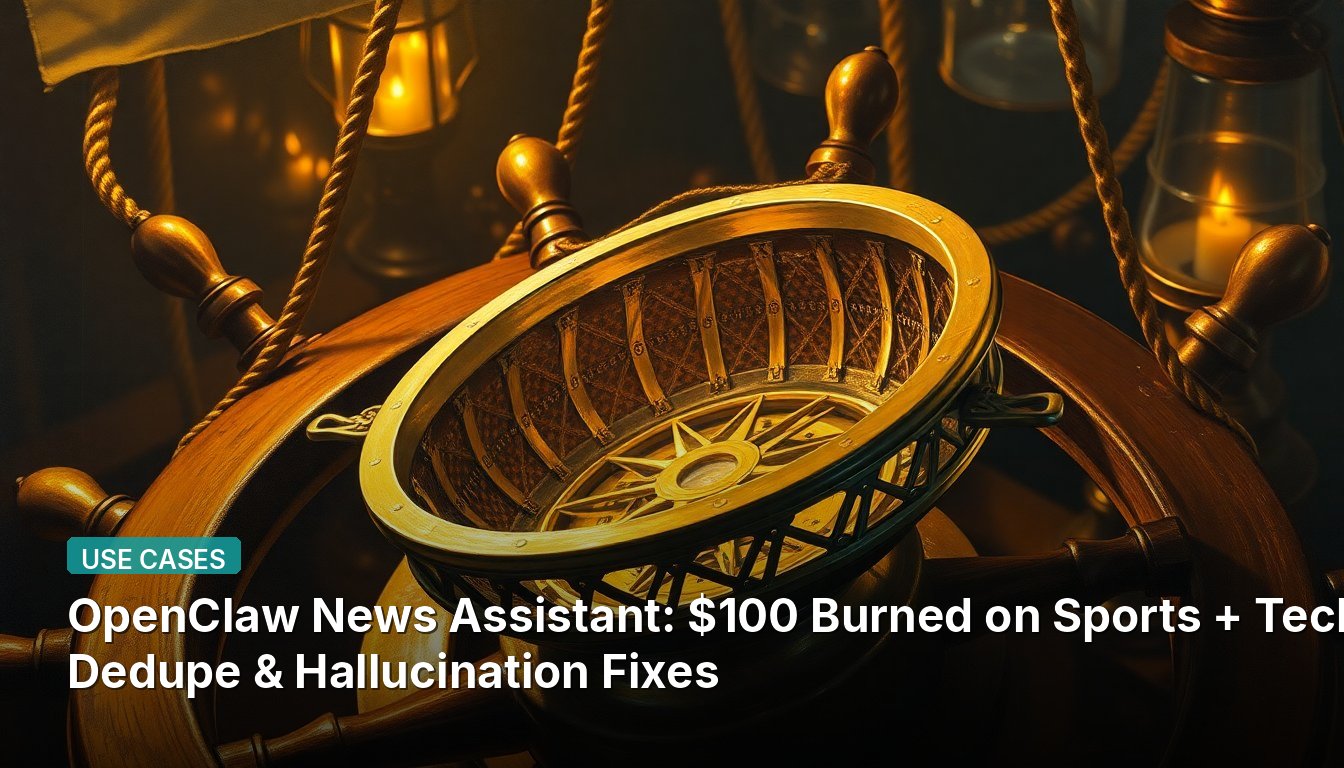 OpenClaw News Assistant: $100 Burned on Sports + Tech Dedupe & Hallucination Fixes