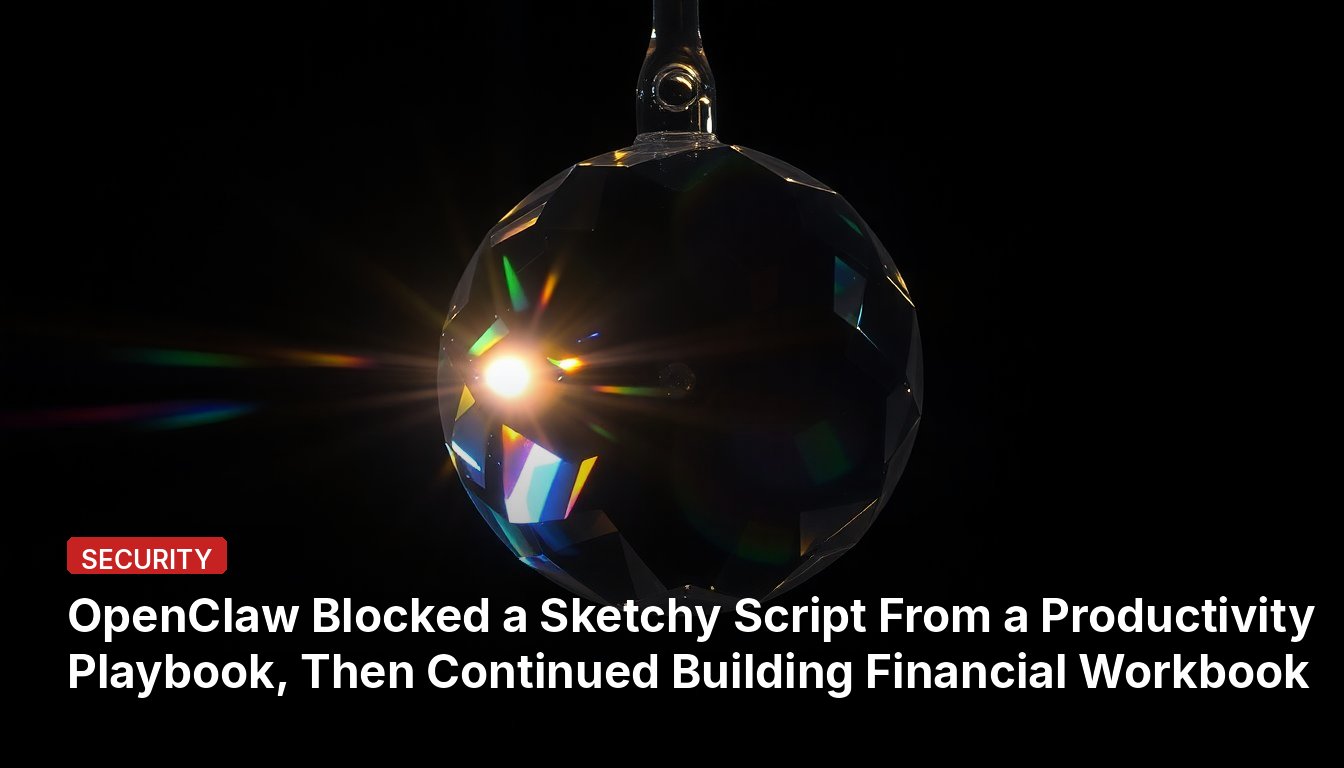 OpenClaw Blocked a Sketchy Script From a Productivity Playbook, Then Continued Building Financial Workbook
