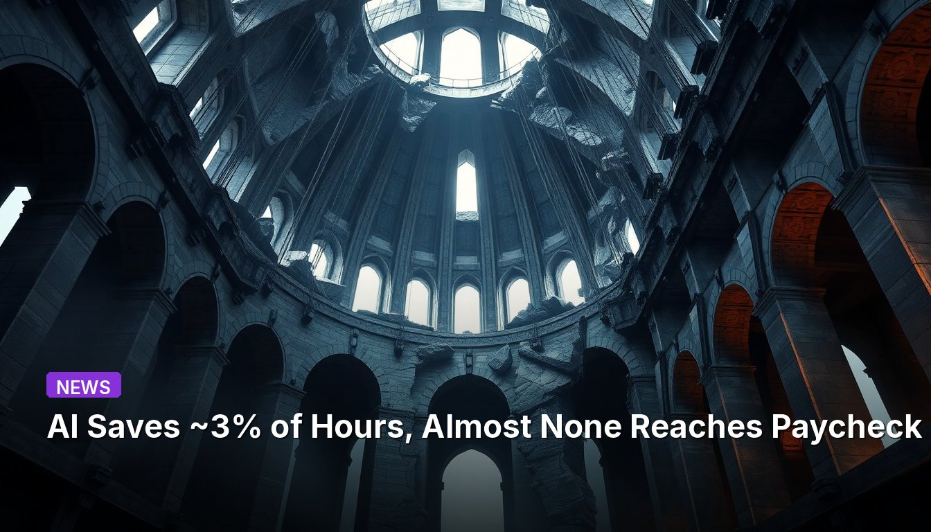 AI Saves ~3% of Hours, Almost None Reaches Paycheck