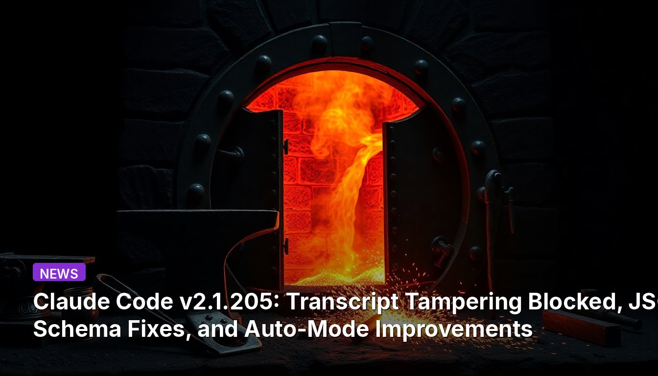 Claude Code v2.1.205: Transcript Tampering Blocked, JSON Schema Fixes, and Auto-Mode Improvements