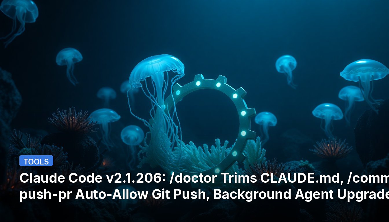 Claude Code v2.1.206: /doctor Trims CLAUDE.md, /commit-push-pr Auto-Allow Git Push, Background Agent Upgrade