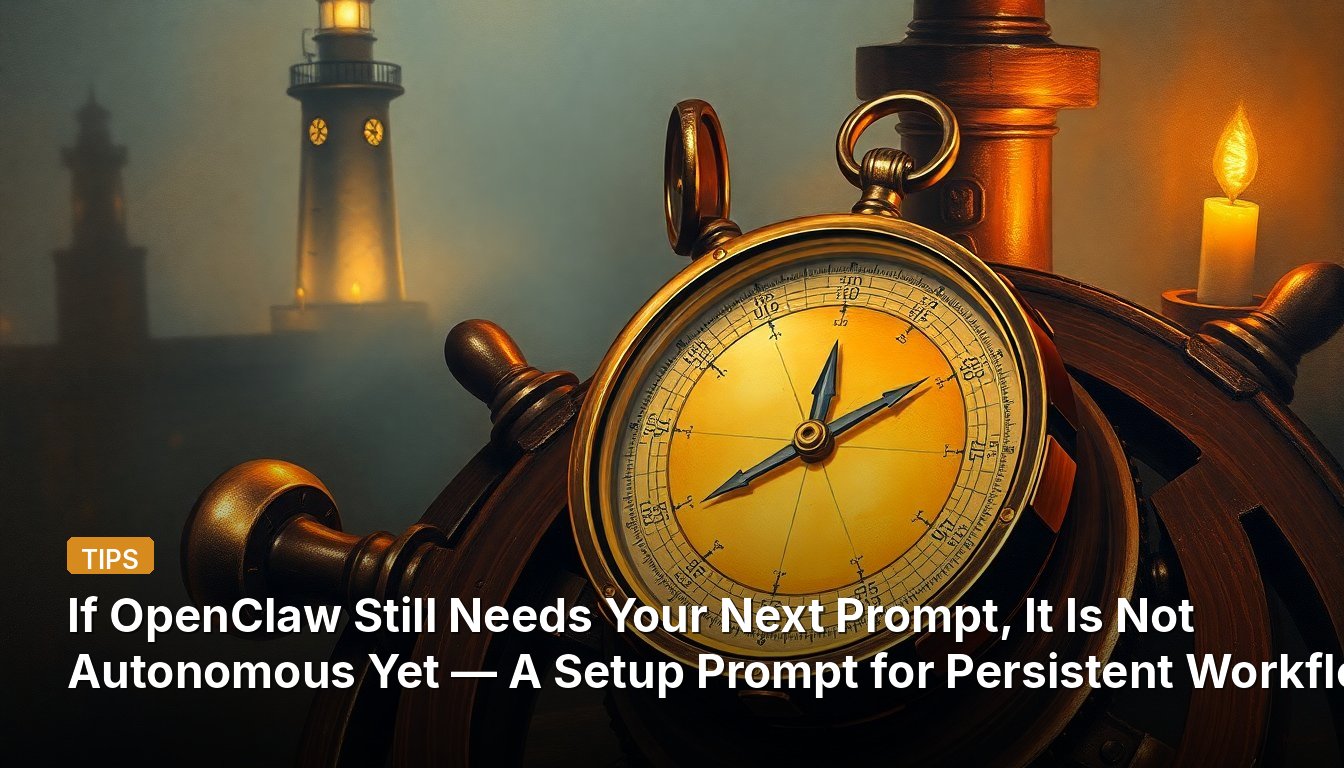 If OpenClaw Still Needs Your Next Prompt, It Is Not Autonomous Yet — A Setup Prompt for Persistent Workflows