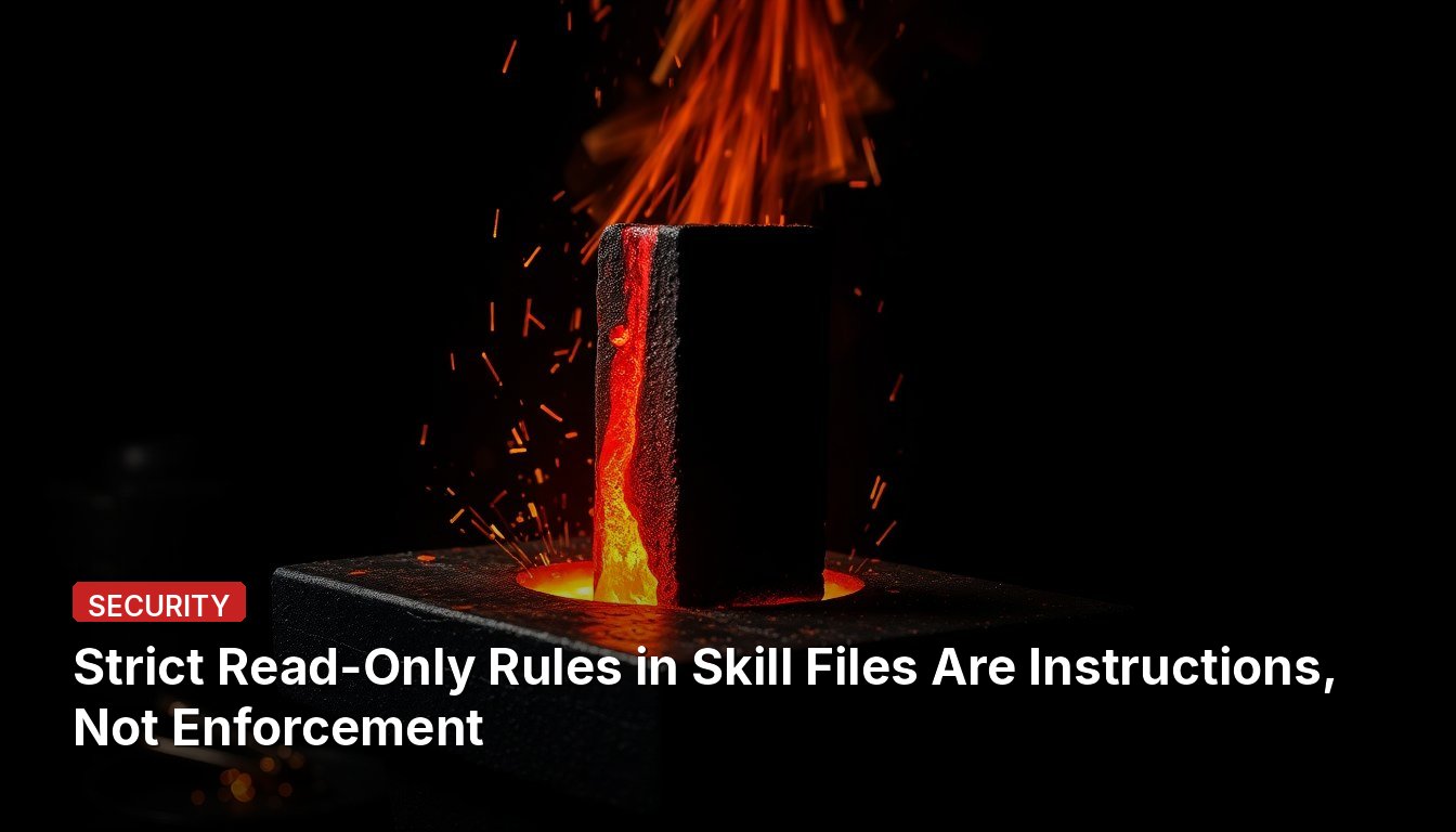 Strict Read-Only Rules in Skill Files Are Instructions, Not Enforcement