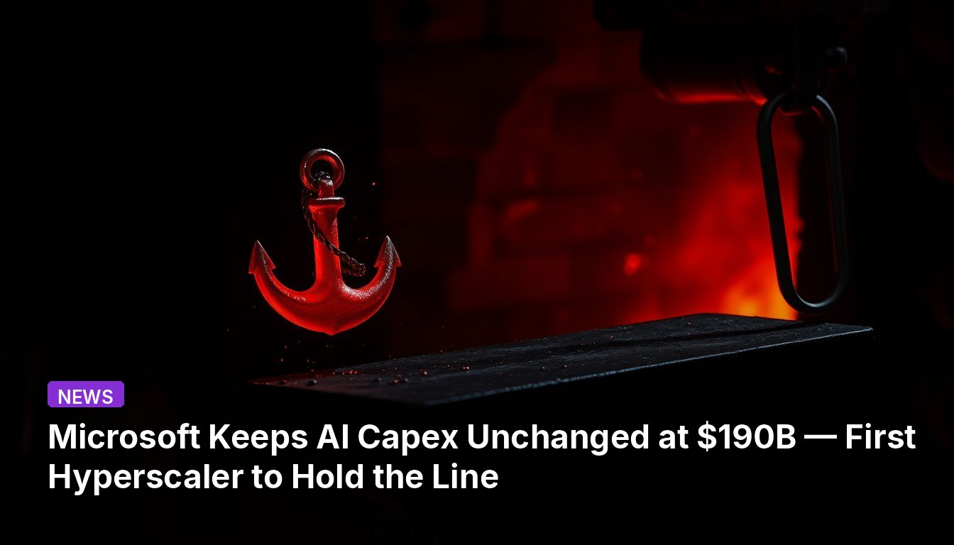 Microsoft Keeps AI Capex Unchanged at $190B — First Hyperscaler to Hold the Line
