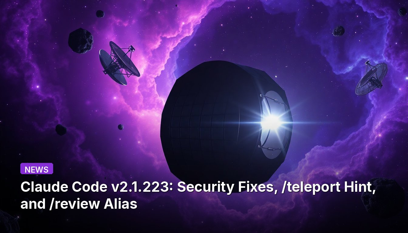 Claude Code v2.1.223: Security Fixes, /teleport Hint, and /review Alias