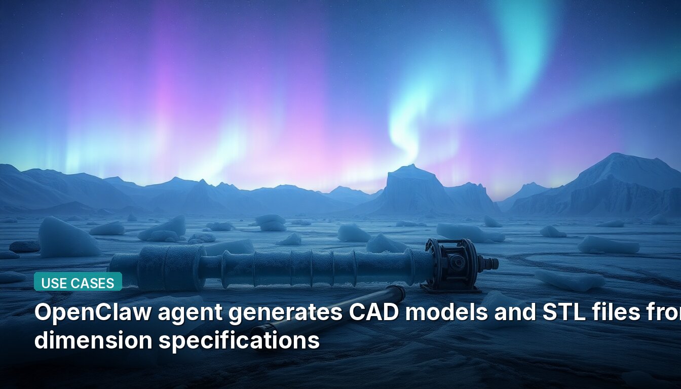 OpenClaw agent generates CAD models and STL files from dimension specifications