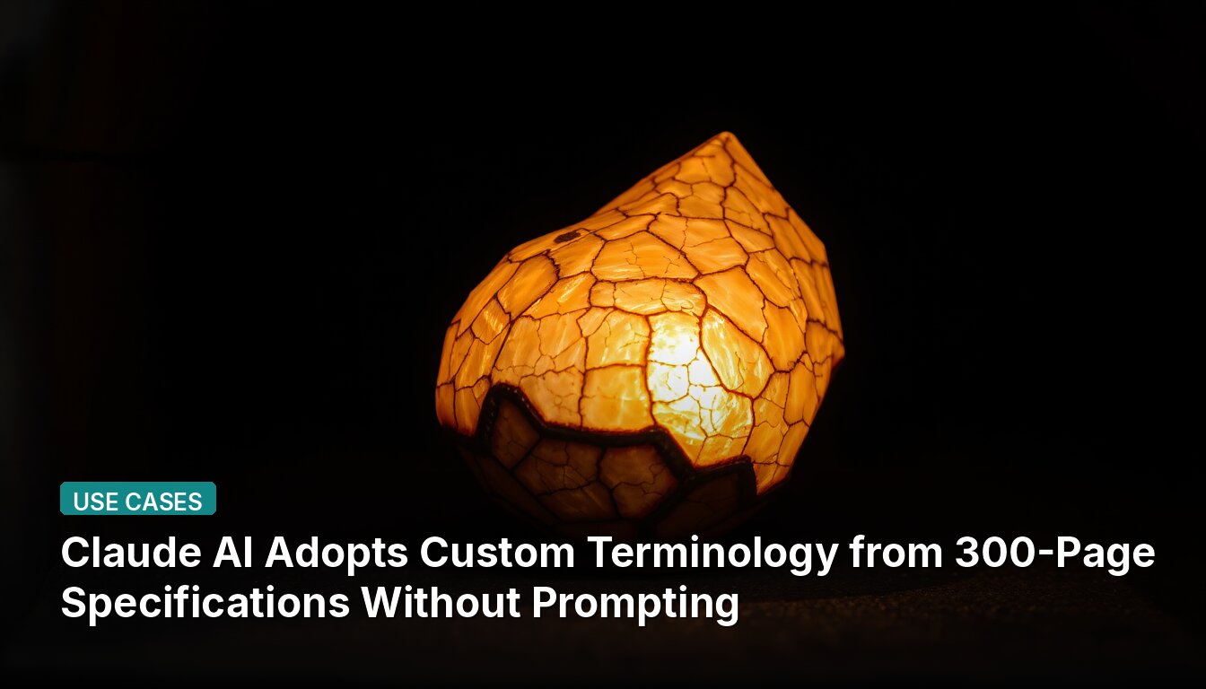 Claude AI Adopts Custom Terminology from 300-Page Specifications Without Prompting