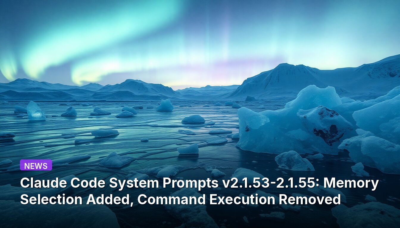 Claude Code System Prompts v2.1.53-2.1.55: Memory Selection Added, Command Execution Removed