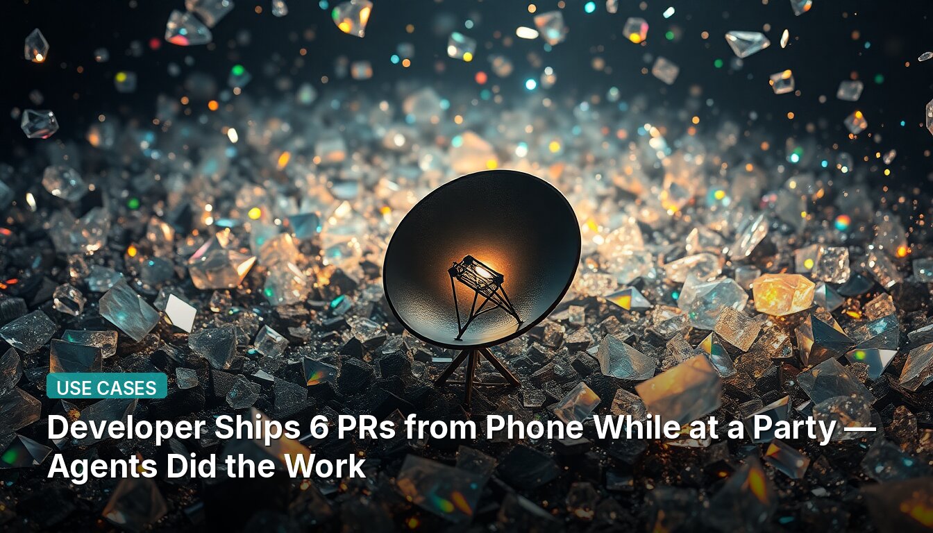 Developer Ships 6 PRs from Phone While at a Party — Agents Did the Work
