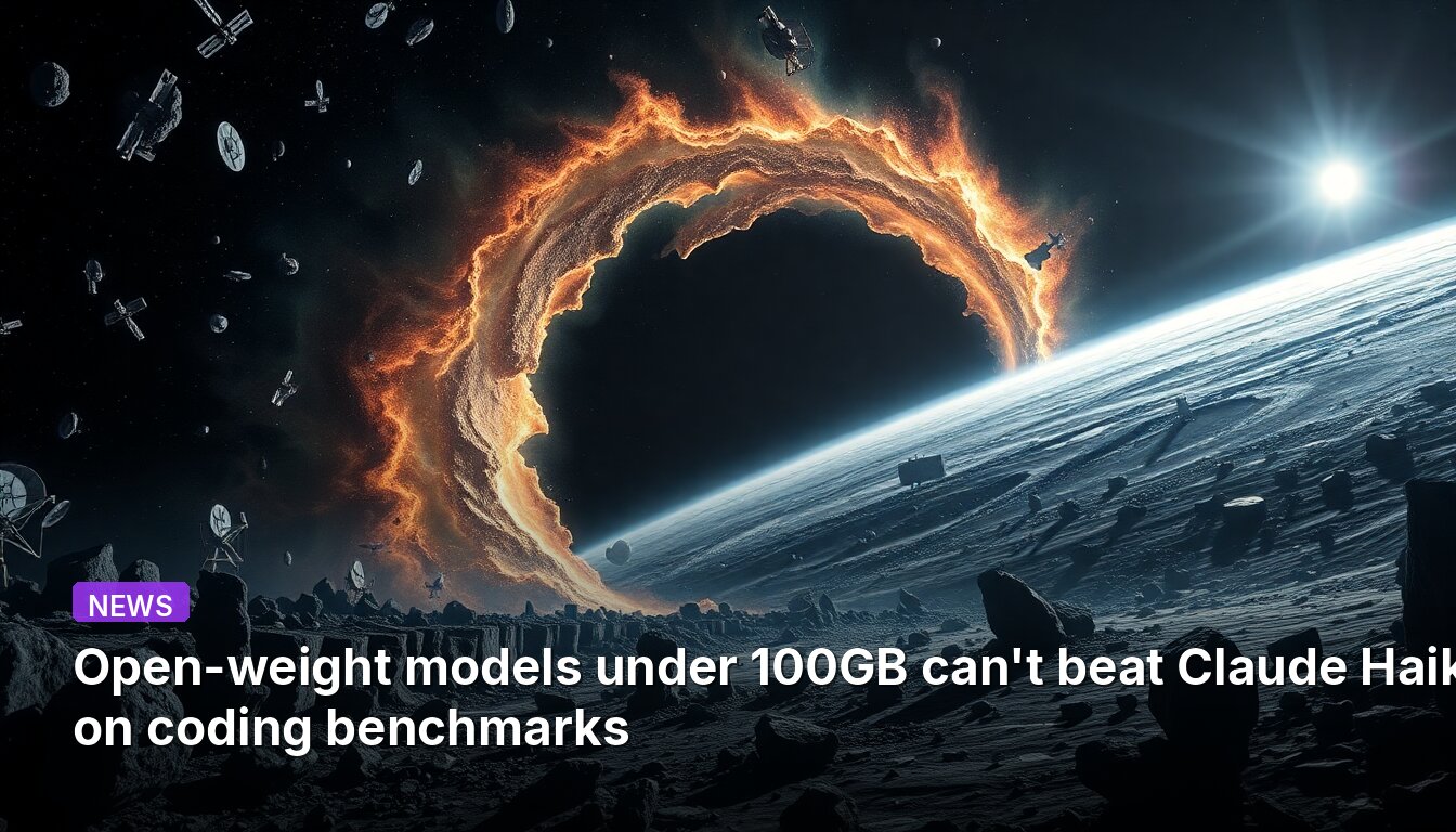 Open-weight models under 100GB can't beat Claude Haiku on coding benchmarks