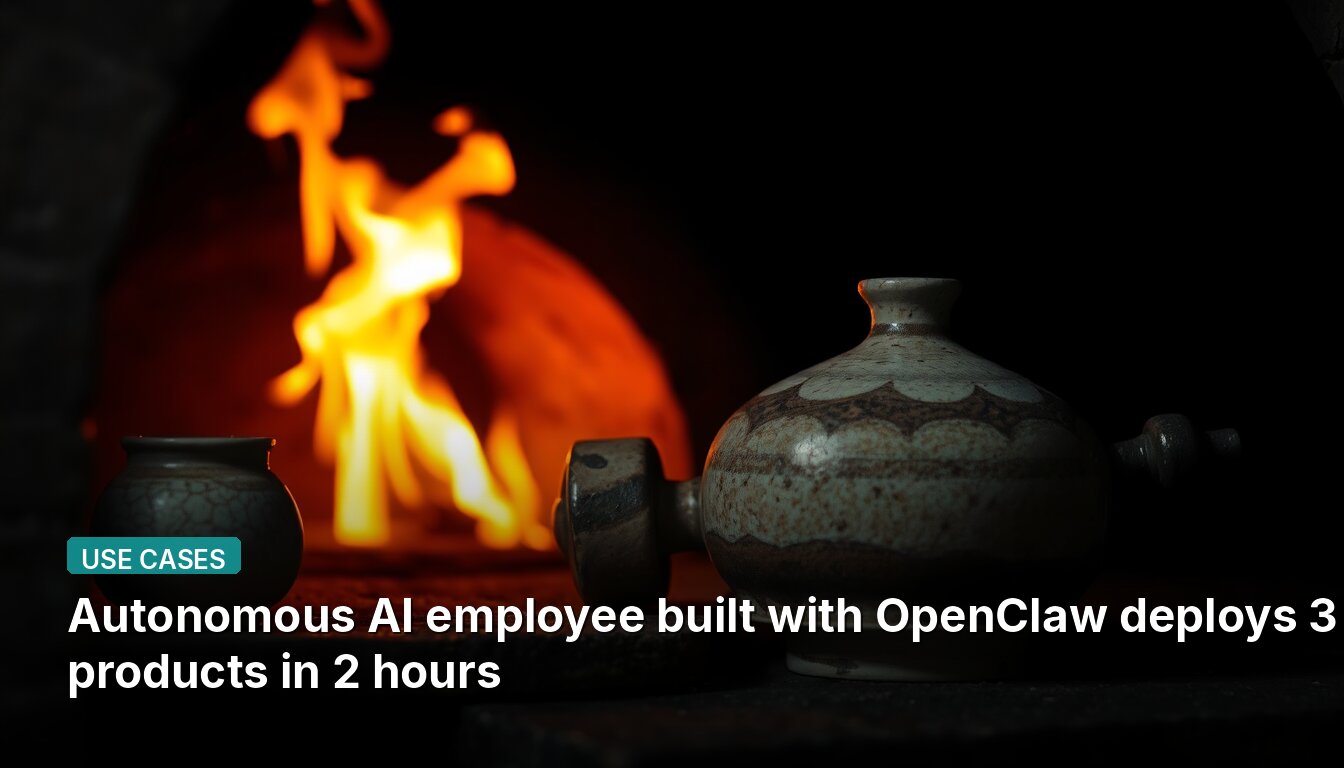 Autonomous AI employee built with OpenClaw deploys 3 products in 2 hours