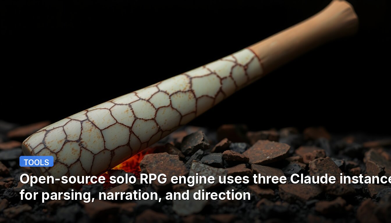 Open-source solo RPG engine uses three Claude instances for parsing, narration, and direction
