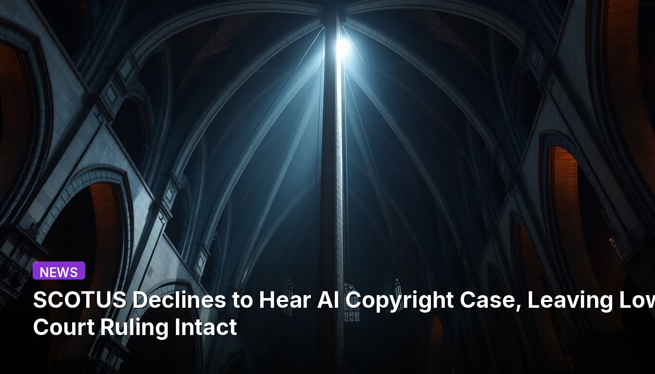 SCOTUS Declines to Hear AI Copyright Case, Leaving Lower Court Ruling Intact