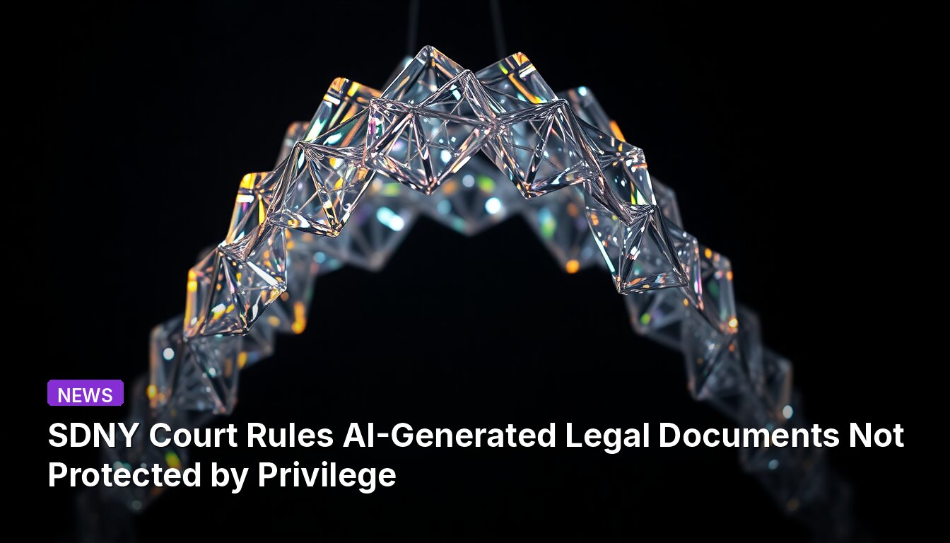 SDNY Court Rules AI-Generated Legal Documents Not Protected by Privilege