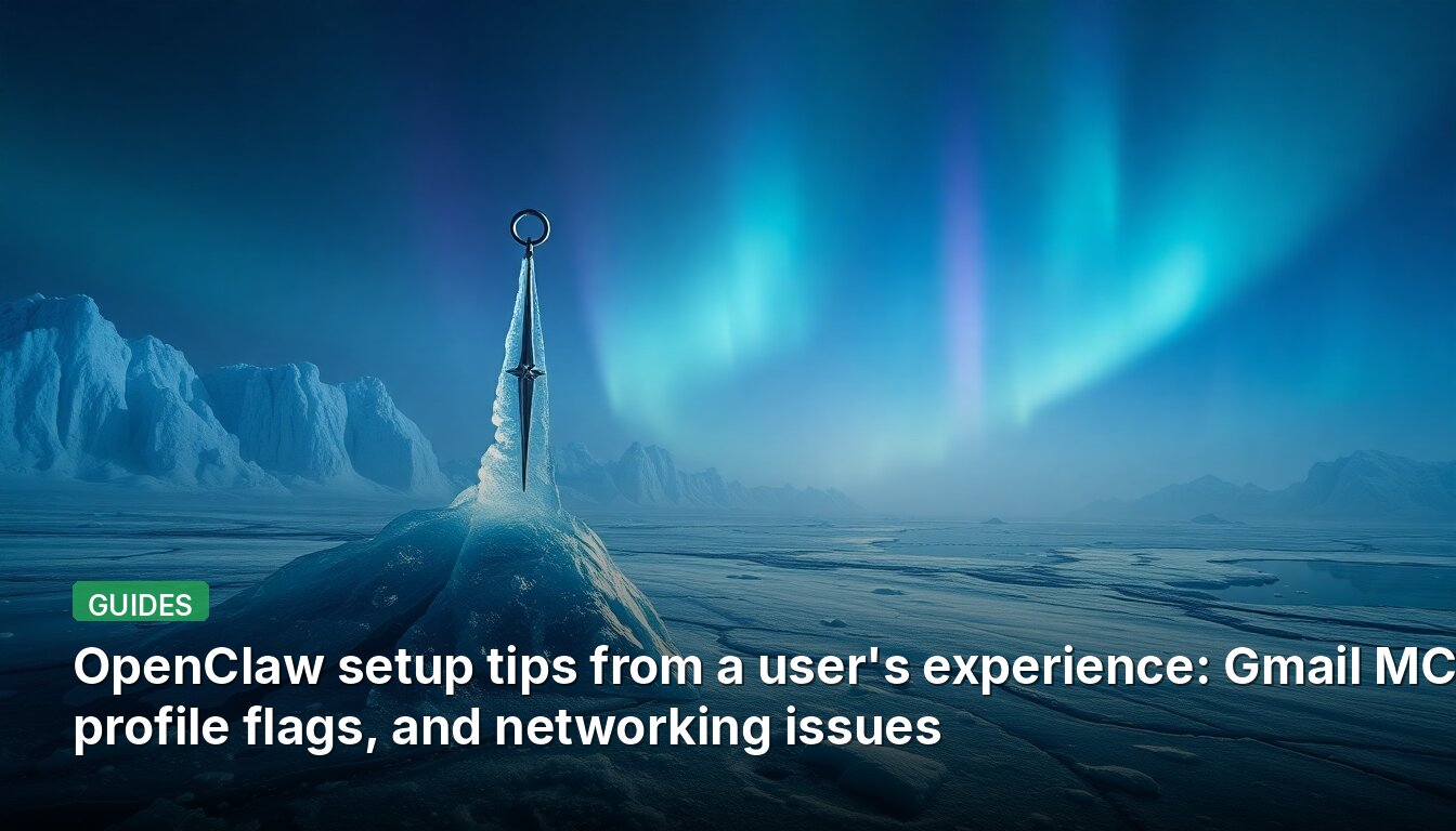 OpenClaw setup tips from a user's experience: Gmail MCP, profile flags, and networking issues